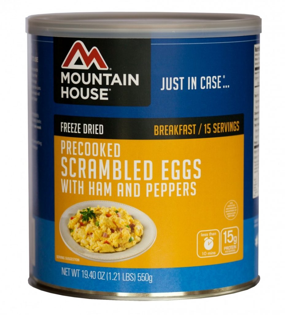 Scrambled Eggs with Ham, Red & Green Peppers - Can