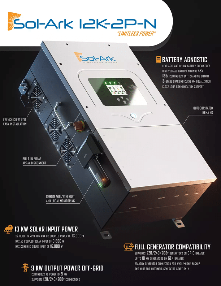 Sol-Ark 12K Hybrid Solar Inverter – All in One - Image 6