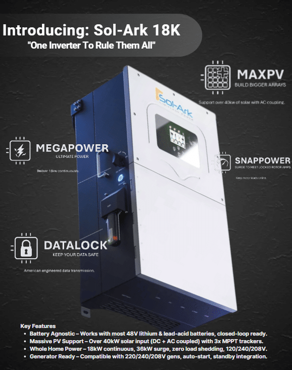 Sol-Ark 18K Hybrid Solar Inverter – All in One - Image 4