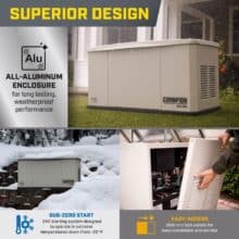 22 kW Whole House Home Standby Generator and 200A Switch with fleX Technology