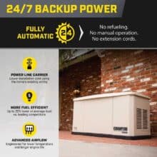 10 kW Whole House Home Standby Generator and 100A Switch with fleX Technology