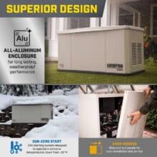 10 kW Whole House Home Standby Generator and 100A Switch with fleX Technology